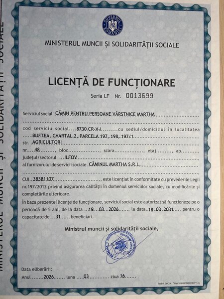 Camin pentru persoanele varstnice Martha Buftea